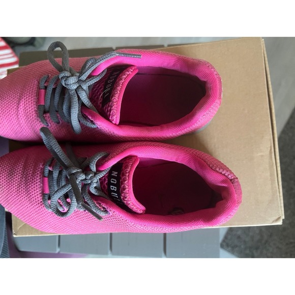Nobull women's pink with gray trainers 8 - Picture 9 of 10